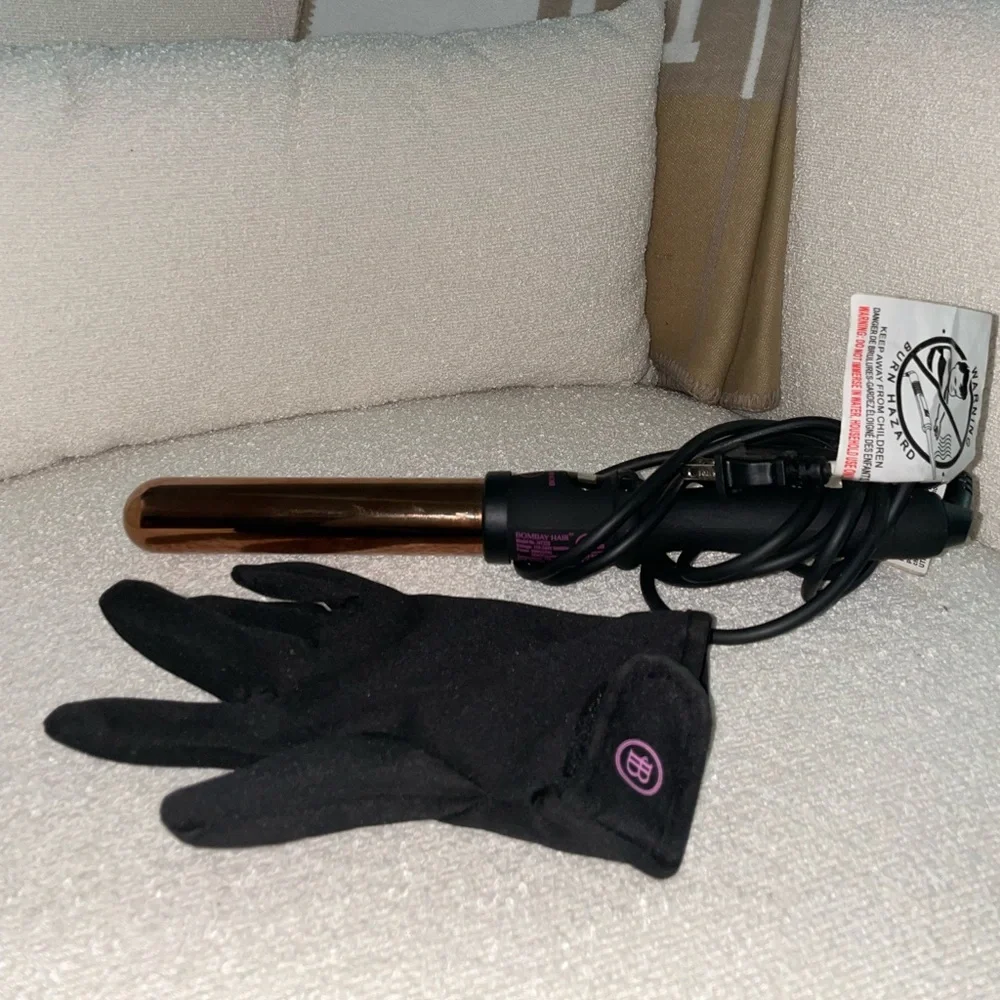 Bombay Hair Rose‎ Gold Curling Wand 1.25” 32mm Heat Resistant Glove